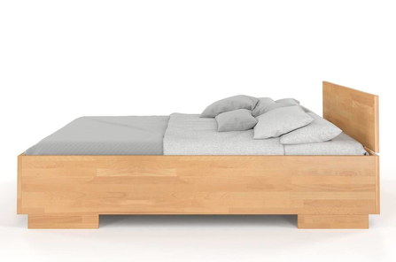 Łóżko drewniane bukowe Visby Bergman High BC (skrzynia na pościel) / 120x200 cm, kolor biały