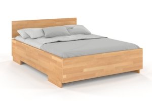 Łóżko drewniane bukowe Visby Bergman High BC (skrzynia na pościel) / 120x200 cm, kolor naturalny