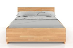 Łóżko drewniane bukowe Visby Bergman High BC (skrzynia na pościel) / 140x200 cm, kolor naturalny