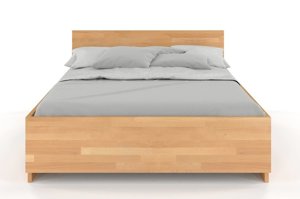 Łóżko drewniane bukowe Visby Bergman High BC (skrzynia na pościel) / 160x200 cm, kolor palisander