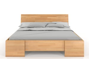 Łóżko drewniane bukowe Visby HESSLER High & LONG (długość + 20 cm) / 120x220 cm, kolor orzech