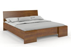 Łóżko drewniane bukowe Visby HESSLER High & LONG (długość + 20 cm) / 140x220 cm, kolor orzech