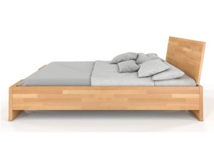 Łóżko drewniane bukowe Visby Hessler High / 160x200 cm, kolor orzech