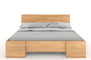 Łóżko drewniane bukowe Visby Hessler High BC (skrzynia na pościel) / 120x200 cm, kolor naturalny
