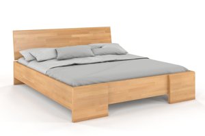 Łóżko drewniane bukowe Visby Hessler High BC (skrzynia na pościel) / 200x200 cm, kolor palisander