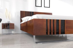Łóżko drewniane bukowe Visby KIELCE / 140x200 cm, kolor biały