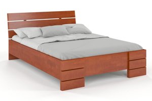Łóżko drewniane bukowe Visby SANDEMO High BC Long (Skrzynia na pościel) / 200x220 cm, kolor palisander