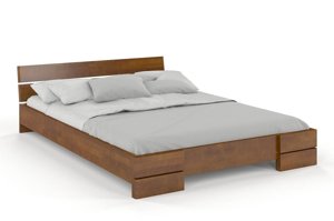 Łóżko drewniane bukowe Visby Sandemo / 120x200 cm, kolor orzech