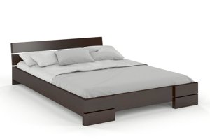 Łóżko drewniane bukowe Visby Sandemo / 180x200 cm, kolor orzech