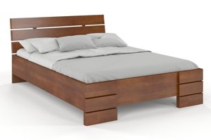 Łóżko drewniane bukowe Visby Sandemo High / 160x200 cm, kolor orzech