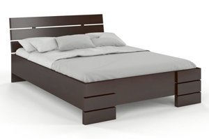 Łóżko drewniane bukowe Visby Sandemo High & LONG (długość + 20 cm) / 120x220 cm, kolor palisander
