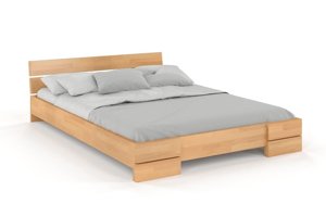 Łóżko drewniane bukowe Visby Sandemo LONG (długość + 20 cm) / 140x220 cm, kolor orzech