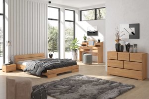 Łóżko drewniane bukowe Visby Sandemo LONG (długość + 20 cm) / 160x220 cm, kolor palisander