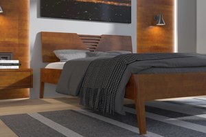 Łóżko drewniane bukowe Visby WOŁOMIN / 140x200 cm, kolor biały