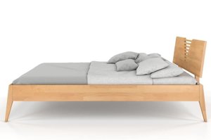 Łóżko drewniane bukowe Visby WOŁOMIN / 140x200 cm, kolor biały