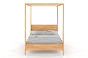 Łóżko drewniane bukowe z baldachimem Visby CANOPY / 120x200 cm, kolor palisander