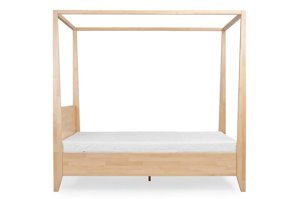 Łóżko drewniane bukowe z baldachimem Visby CANOPY / 180x200 cm, kolor palisander