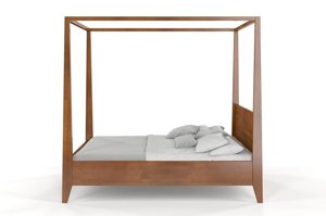 Łóżko drewniane bukowe z baldachimem Visby CANOPY / 180x200 cm, kolor palisander