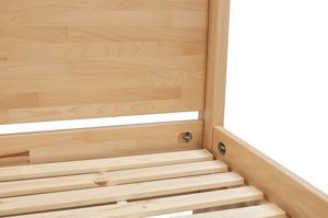 Łóżko drewniane bukowe z baldachimem Visby CANOPY / 200x200 cm, kolor naturalny