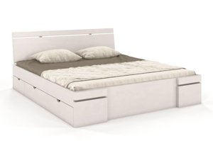 Łóżko drewniane bukowe z szufladami Skandica SPARTA Maxi & DR / 120x200 cm, kolor orzech
