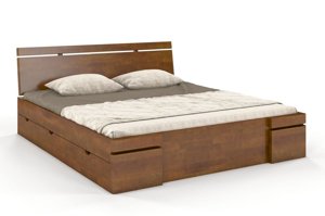 Łóżko drewniane bukowe z szufladami Skandica SPARTA Maxi & DR / 180x200 cm, kolor palisander