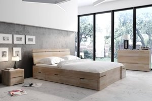 Łóżko drewniane bukowe z szufladami Skandica SPARTA Maxi & DR