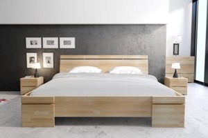 Łóżko drewniane bukowe ze skrzynią na pościel Skandica SPARTA Maxi & ST / 120x200 cm, kolor biały