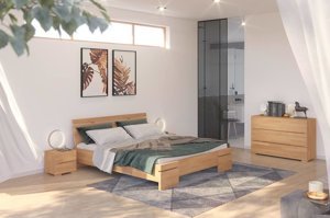 Łóżko drewniane bukowe ze skrzynią na pościel Skandica SPARTA Maxi & ST / 180x200 cm, kolor naturalny