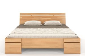 Łóżko drewniane bukowe ze skrzynią na pościel Skandica SPARTA Maxi & ST / 180x200 cm, kolor naturalny