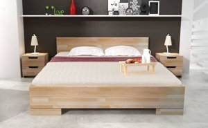 Łóżko drewniane bukowe ze skrzynią na pościel Skandica SPECTRUM Maxi & Long ST / 140x220 cm, kolor naturalny