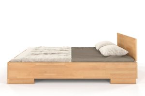 Łóżko drewniane bukowe ze skrzynią na pościel Skandica SPECTRUM Maxi & ST / 160x200 cm, kolor orzech