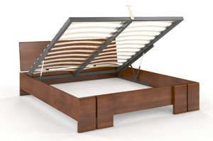 Łóżko drewniane bukowe ze skrzynią na pościel Skandica VESTRE Maxi & ST / 140x200 cm, kolor biały