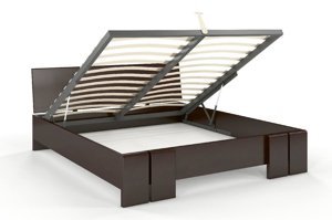 Łóżko drewniane bukowe ze skrzynią na pościel Skandica VESTRE Maxi & ST / 180x200 cm, kolor palisander