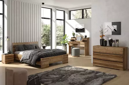 Łóżko drewniane dębowe Visby Sandemo High