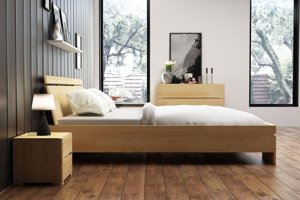 Łóżko drewniane sosnowe Skandica SPARTA Maxi & Long / 120x220 cm, kolor orzech