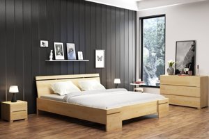 Łóżko drewniane sosnowe Skandica SPARTA Maxi & Long / 120x220 cm, kolor orzech