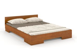 Łóżko drewniane sosnowe Skandica SPECTRUM Long (długość + 20 cm) / 140x220 cm, kolor orzech