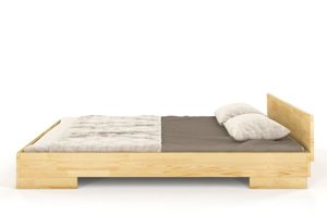 Łóżko drewniane sosnowe Skandica SPECTRUM Long (długość + 20 cm) / 180x220 cm, kolor orzech