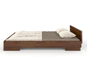 Łóżko drewniane sosnowe Skandica SPECTRUM Niskie / 180x200 cm, kolor palisander