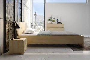 Łóżko drewniane sosnowe Skandica VESTRE Maxi / 140x200 cm, kolor naturalny
