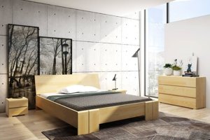 Łóżko drewniane sosnowe Skandica VESTRE Maxi / 140x200 cm, kolor naturalny