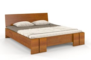 Łóżko drewniane sosnowe Skandica VESTRE Maxi / 200x200 cm, kolor palisander