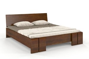 Łóżko drewniane sosnowe Skandica VESTRE Maxi / 200x200 cm, kolor palisander