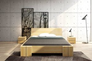 Łóżko drewniane sosnowe Skandica VESTRE Maxi & Long / 200x220 cm, kolor palisander