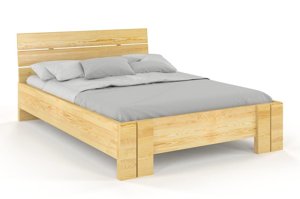 Łóżko drewniane sosnowe Visby ARHUS High BC Long (Skrzynia na pościel) / 180x220 cm, kolor palisander