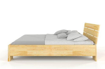 Łóżko drewniane sosnowe Visby Arhus High / 120x200 cm, kolor orzech