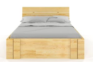 Łóżko drewniane sosnowe Visby Arhus High Drawers (z szufladami) / 140x200 cm, kolor naturalny