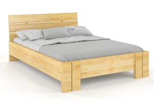 Łóżko drewniane sosnowe Visby Arhus High & Long (długość + 20 cm) / 160x220 cm, kolor palisander