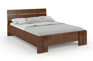 Łóżko drewniane sosnowe Visby Arhus High & Long (długość + 20 cm) / 180x220 cm, kolor orzech