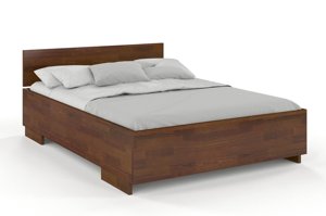 Łóżko drewniane sosnowe Visby Bergman High / 200x200 cm, kolor palisander